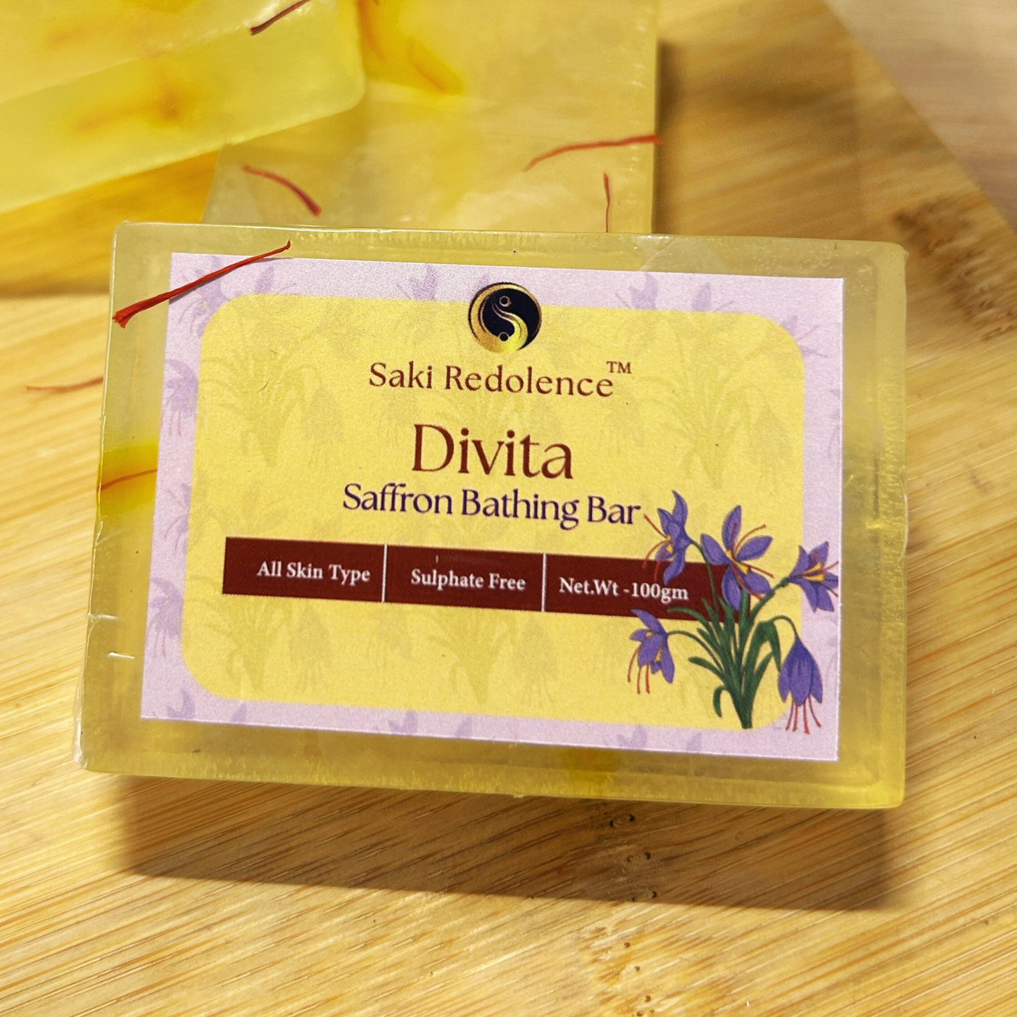 Divita Saffron Soap โ Radiance Boosting Saffron Soap for Glowing Skin (100gm)