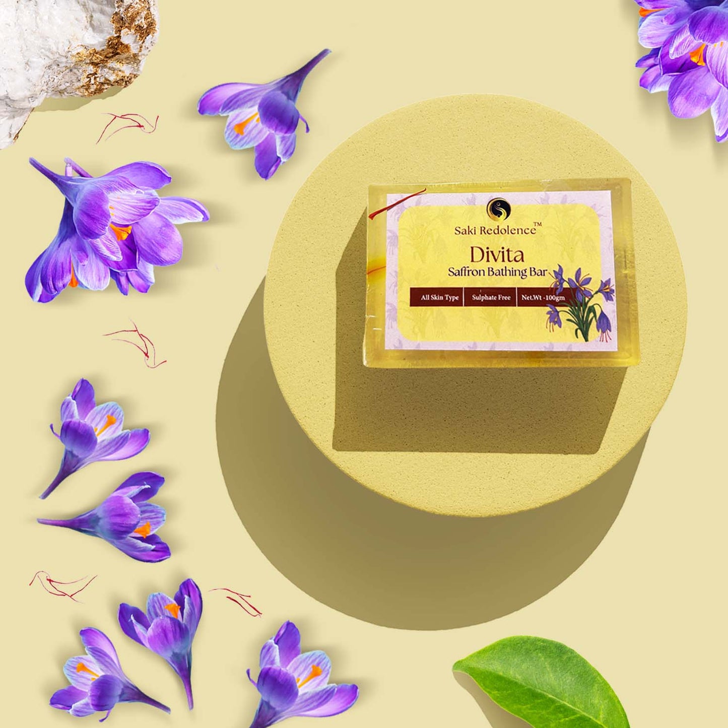 Divita Saffron Soap โ Radiance Boosting Saffron Soap for Glowing Skin (100gm)