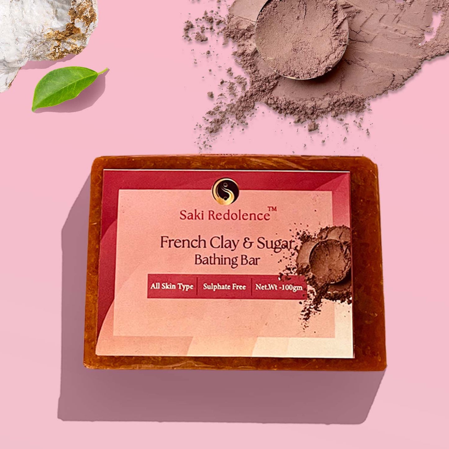 French Clay & Sugar Soap โ Gentle Exfoliating French Clay Soap for Sensitive Skin (100gm)