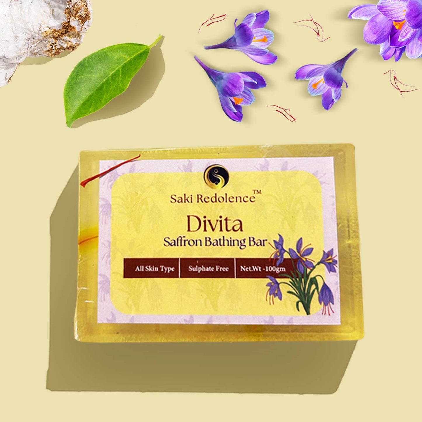 Divita Saffron Soap โ Radiance Boosting Saffron Soap for Glowing Skin (100gm)